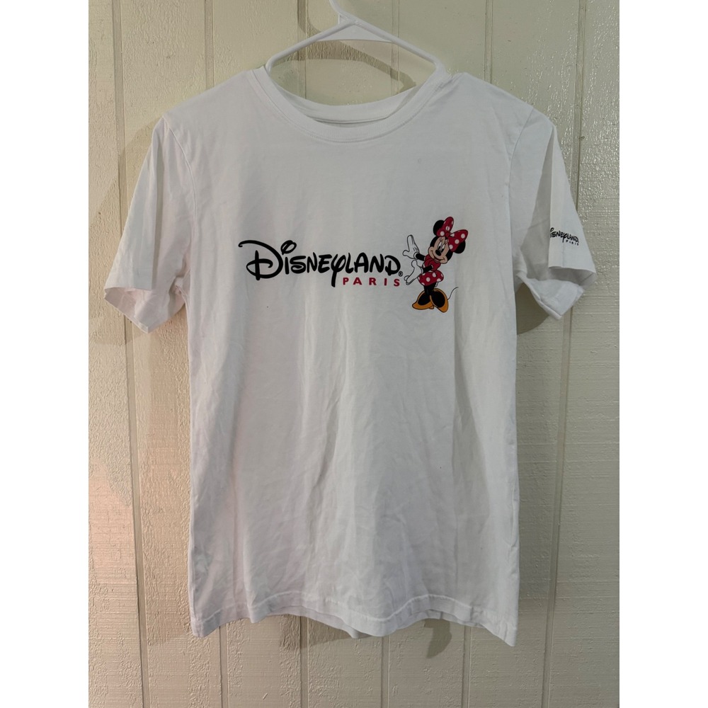 Disneyland Paris Minnie Mouse White Graphic T-Shirt Size 14 Kids Youth